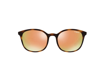 Cat eye sunglasses in white with orange lens