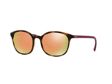 Cat eye sunglasses in white with orange lens