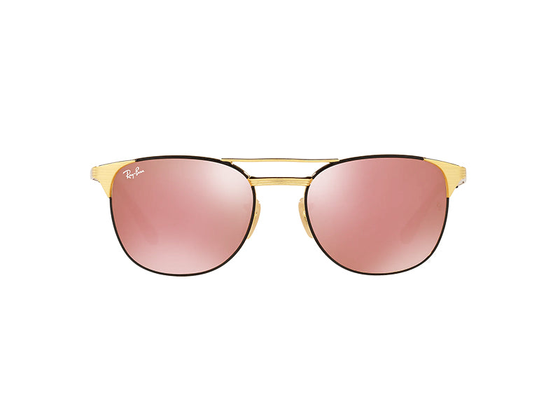 Metal hexagon shaped with pink lens