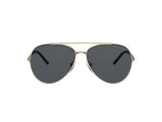 ASOS DESIGN gold aviator with pink lens